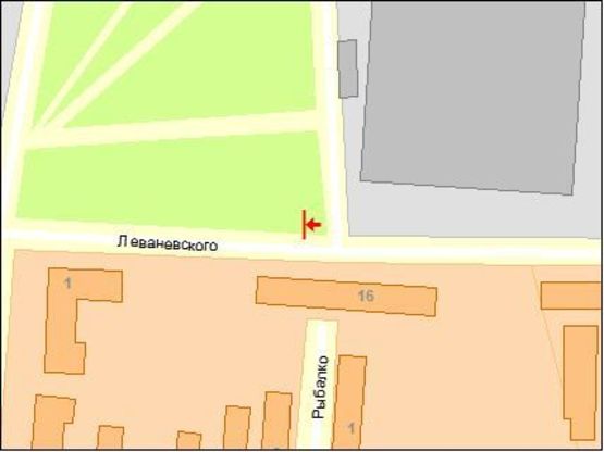 Схема рекламной плоскости по адресу ул. Леваневского