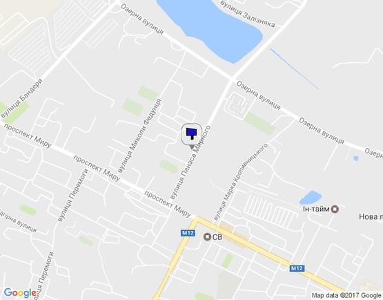 Схема рекламної площини за адресою вул. П.Мирного біля буд №5