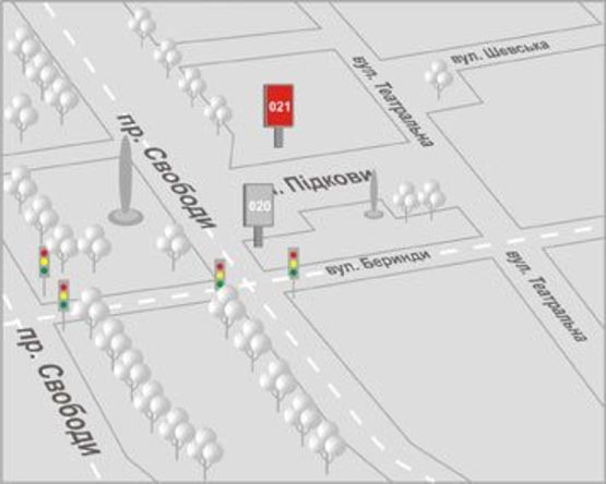 Схема рекламної площини за адресою Свободи пр-т - І.Підкови пл.