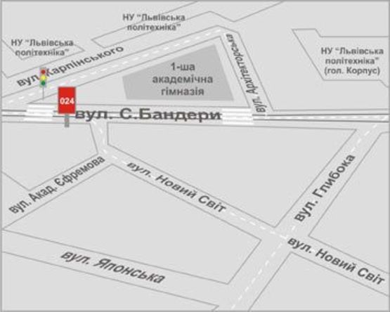 Схема рекламної площини за адресою С.Бандери вул., 51