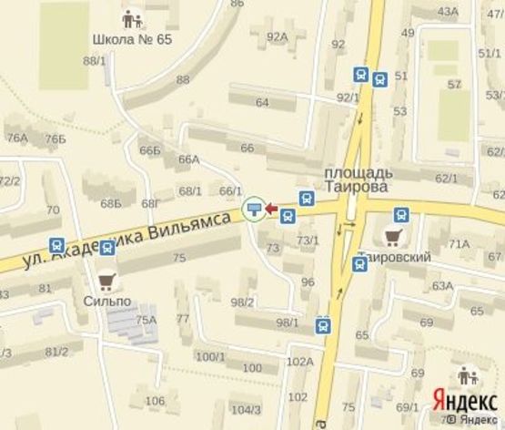 Схема рекламної площини за адресою Вильямса ул., 73/3 - Королева ул.