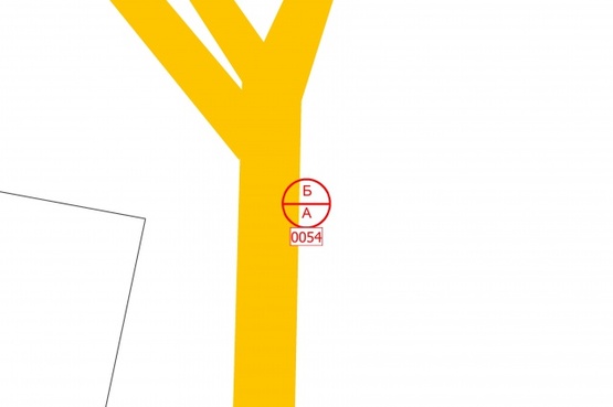 Схема рекламної площини за адресою Бориспіль-аєропорт (кінець алеі) на виїзді до Бориспільске шосе (М-03) та вул.Київський Шлях, праворуч