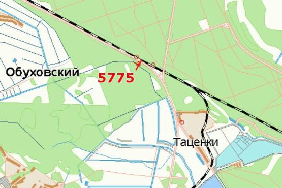 Схема рекламной плоскости по адресу Київ - Обухів, 21км + 300м від Києва (справа, в напр. м.Обухова)
