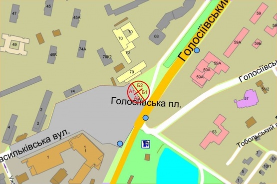 Схема рекламної площини за адресою Голосеевская площадь (разделитель, ст.А) по ходу из центра к ВДНХ