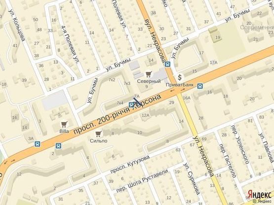 Схема рекламной плоскости по адресу Пр.200 лет Херсона (р-н маг.Струмок)