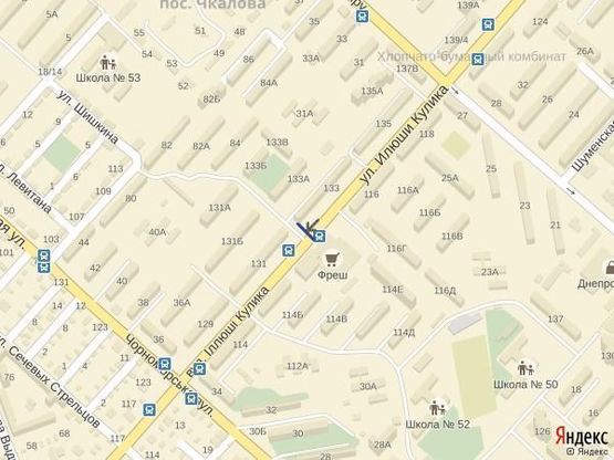 Схема рекламної площини за адресою Ул.И.Кулика,133