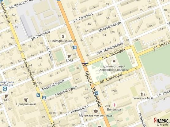 Схема рекламной плоскости по адресу Ул.Ушакова ( Пл. Свободы)