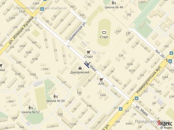 Схема рекламной плоскости по адресу Ул.Мира (Днепровский рынок)