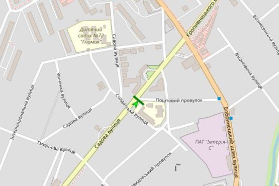 Схема рекламной плоскости по адресу Садова вул., 35