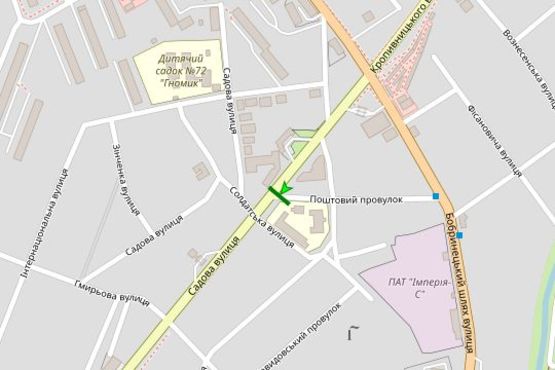Схема рекламної площини за адресою Садова вул., 35