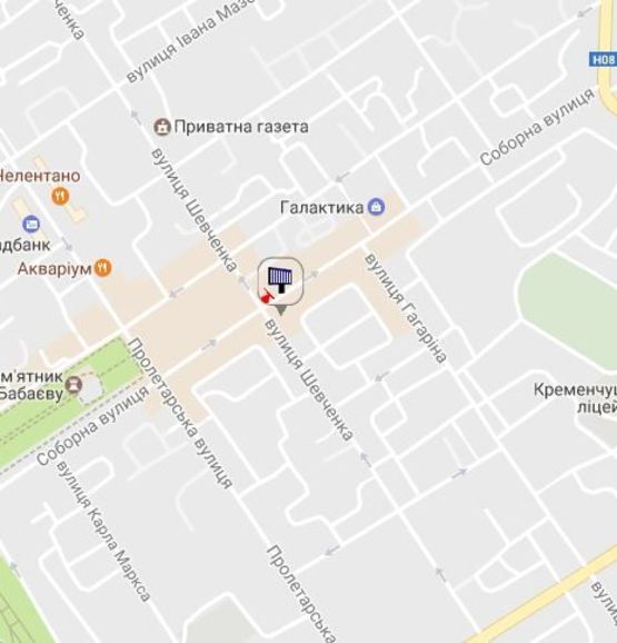 Схема рекламной плоскости по адресу просп. Свободы (ул.60л.Октября), 8а, перекр. с ул. Троицкой (Красина) и ул. Хорольской, возле Электростанции, напротив супермаркета «АТБ»