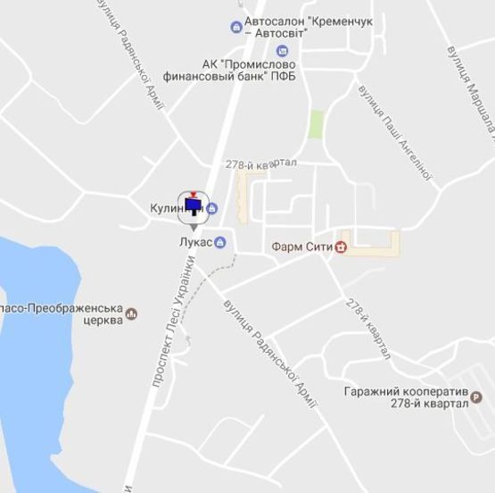 Схема рекламной плоскости по адресу просп. Л.Украинки (50л.Октября), перекр. с ул. Козацкой (Сов.Армии), 5 (278-й кварт.), напротив супермаркета «Маркетопт», направление в центр