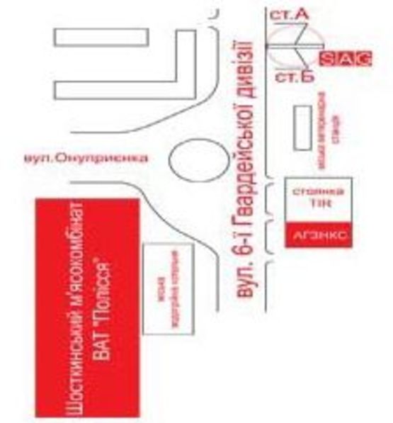 Схема рекламной плоскости по адресу ул.6-й Гвардейской Дивизии