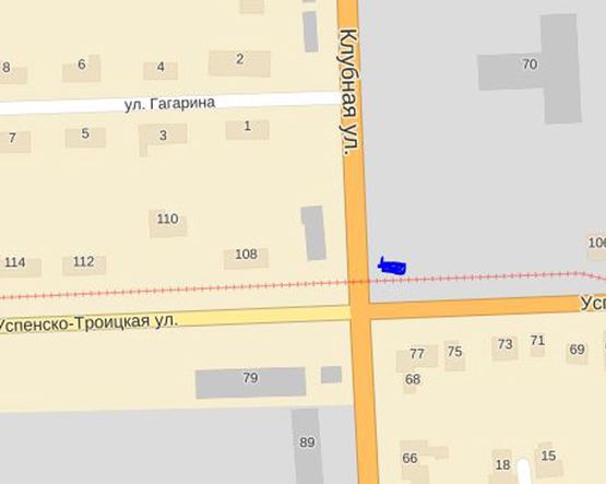 Схема рекламної площини за адресою пер. ул Клубной-ул. Успенско-троицкой, 120 А