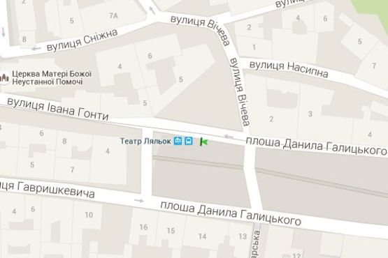 Схема рекламной плоскости по адресу Данила Галицького пл. (театр кукол)