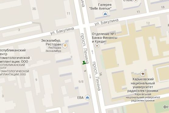 Схема рекламной плоскости по адресу Науки просп. (Леніна просп.), 9 (№3)