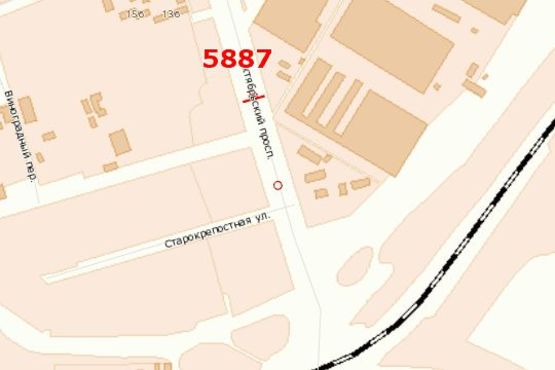 Схема рекламної площини за адресою Богоявленський просп. (Жовтневий просп.) - Старофортечна вул.