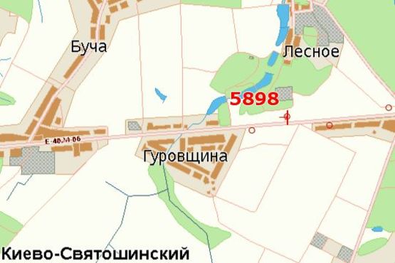 Схема рекламной плоскости по адресу Київ - Житомир, 17км+050м від Києва (зліва в  напр. м.Києва)