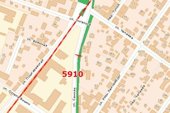 Схема рекламной плоскости по адресу Сінна вул., 39