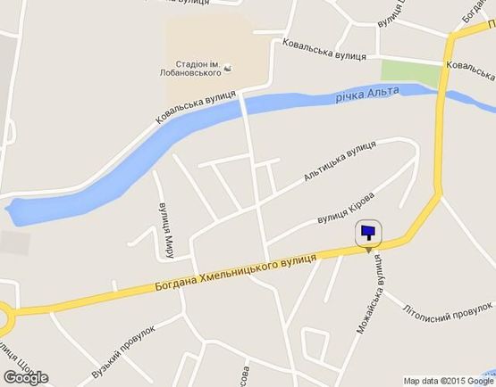 Схема рекламной плоскости по адресу вул. Богдана Хмельницького (около кафе "Элефан")