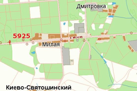 Схема рекламной плоскости по адресу Київ - Житомир, 13км+600м до Києва (разворот в напр. м. Києва)