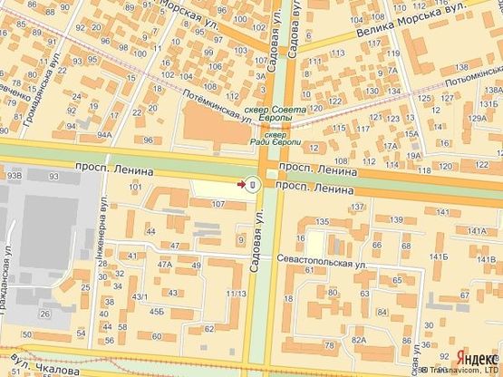 Схема рекламної площини за адресою пр. Ленина, 107 (гостинница "Николаев")