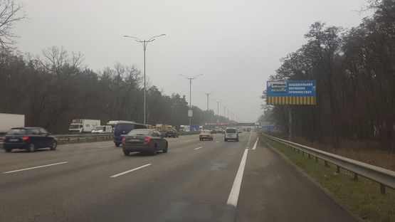 Схема рекламної площини за адресою Бориспольская трасса,выезд из Киева,перед поворотом на Лесничество,