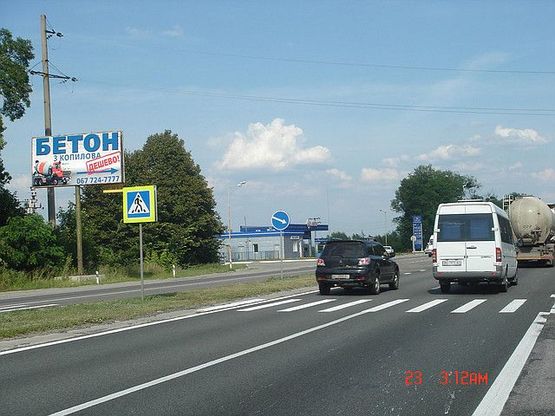 Схема рекламной плоскости по адресу М-06 Житомир-Киев 44 км 980 м