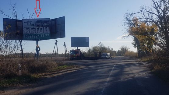 Схема рекламной плоскости по адресу Мрия-Шпитьки 22 км.500 м.