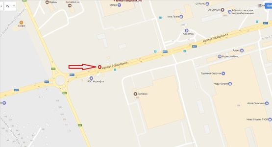 Схема рекламной плоскости по адресу вул. Городоцька, 300 ТЦ МЕТРО