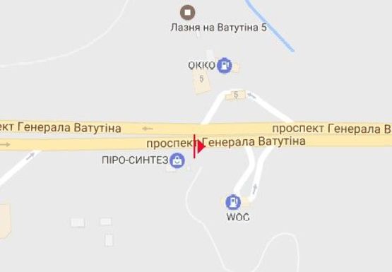 Схема рекламной плоскости по адресу Ватутина пр., 300м до Бальзака ул.