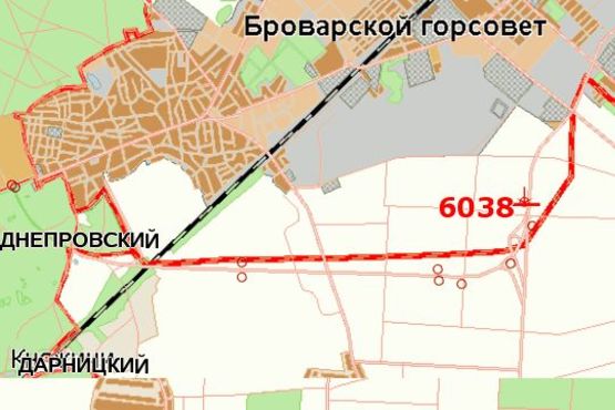 Схема рекламної площини за адресою Київ - Чернігів, 15 км + 310 м (справа в напр. м.Києва)