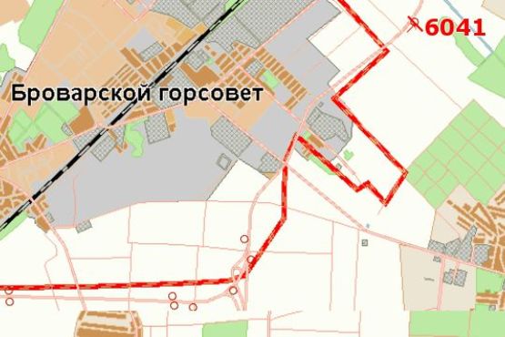 Схема рекламної площини за адресою Київ - Чернігів, 19 км + 650 м (справа, в напр. м.Чернигова)