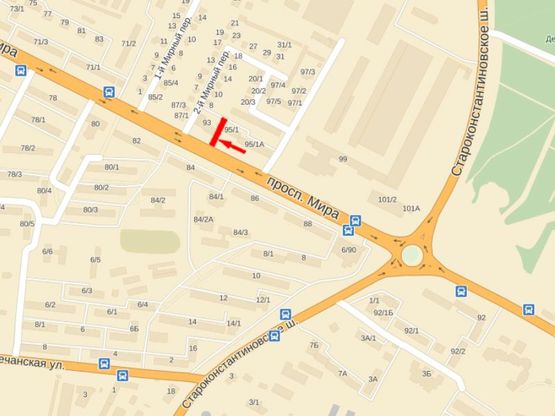 Схема рекламної площини за адресою Мира пр-т, 95/1