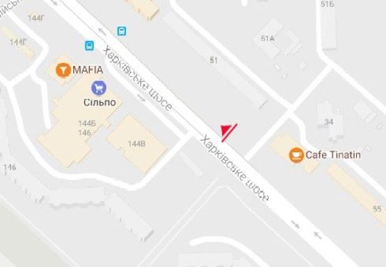 Схема рекламної площини за адресою Харьковское шоссе, 51