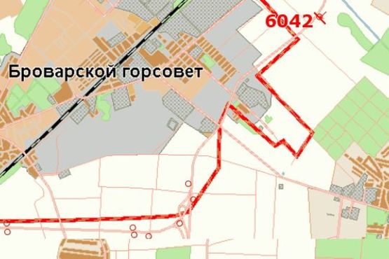 Схема рекламної площини за адресою Київ - Чернігів, 19 км + 650 м (зліва в  напр. м.Києва)