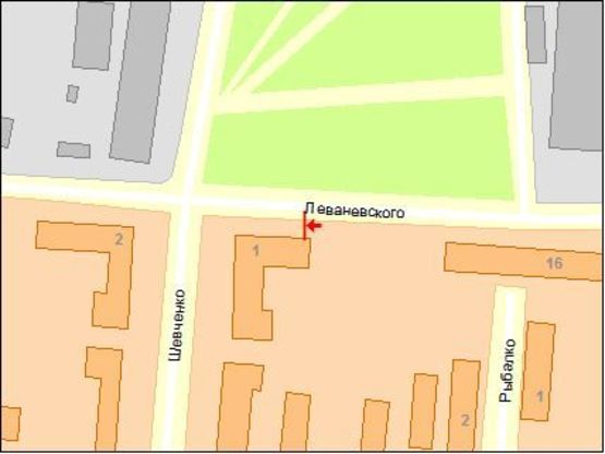 Схема рекламной плоскости по адресу ул. Леваневского