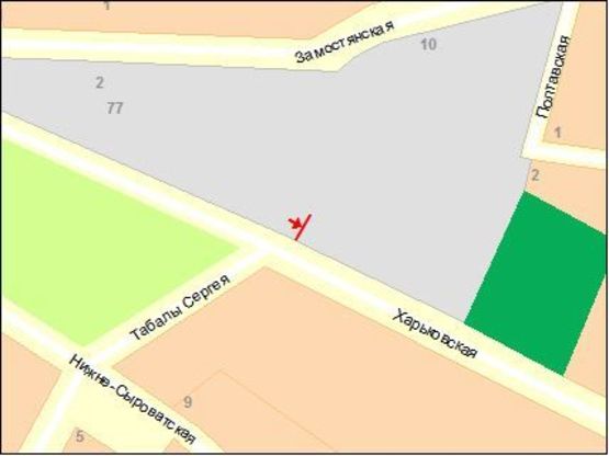 Схема рекламної площини за адресою ул.Харьковская