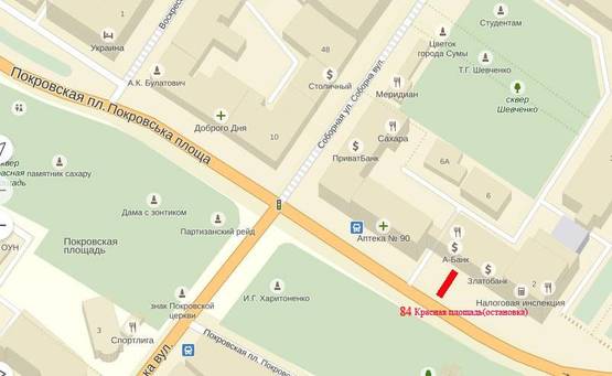 Схема рекламной плоскости по адресу Красная площадь(остановка)