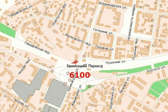 Схема рекламної площини за адресою Григорія Сковороди вул. - Кам`янецька вул.