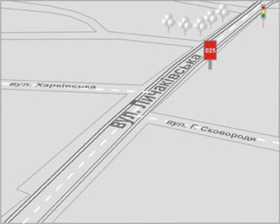 Схема рекламної площини за адресою Личаківська вул., 72