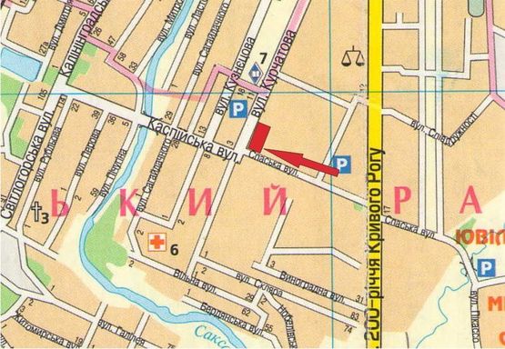 Схема рекламної площини за адресою светофор    ул. Спасская  (магазин "АТБ", развлекательный центр "Феникс". V-образный перекресток.)