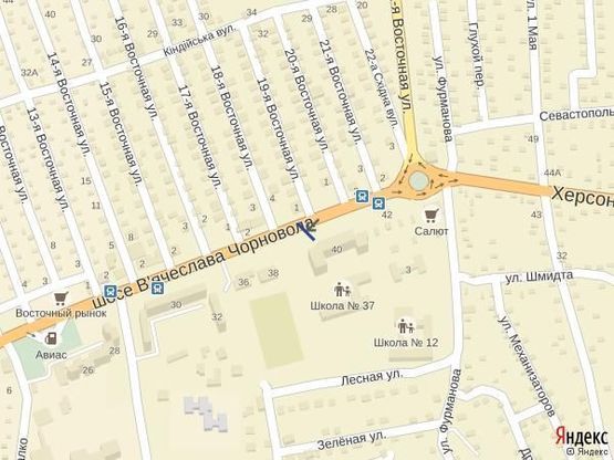 Схема рекламной плоскости по адресу Киндийское шоссе, р-н 19 Восточной