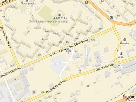 Схема рекламной плоскости по адресу Пр.Сенявина (р-н маг.Аскания)