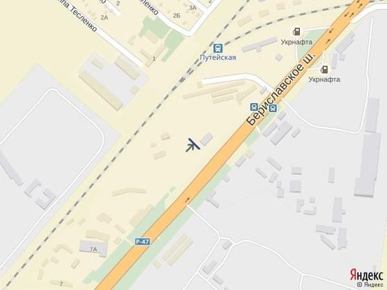 Схема рекламной плоскости по адресу Бериславское шоссе (р-н теплиц)