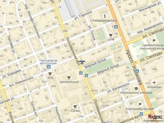 Схема рекламной плоскости по адресу ул.Потемкинская (р-н Ц.Рынка)