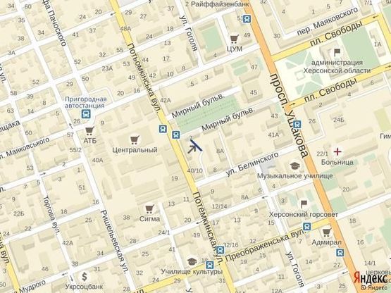 Схема рекламной плоскости по адресу ул.Потемкинская (р-н Ц.Рынка)