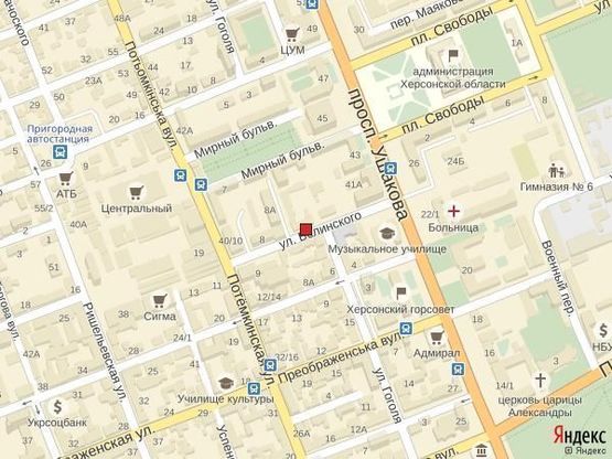 Схема рекламной плоскости по адресу Ул.Белинского,6