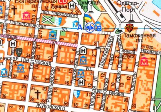 Схема рекламной плоскости по адресу Ланжероновская ул., 19