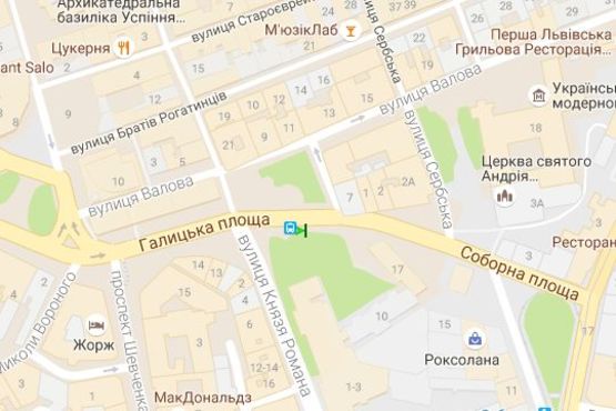 Схема рекламной плоскости по адресу Галицька пл. - Соборна пл. - Князя Романа вул.